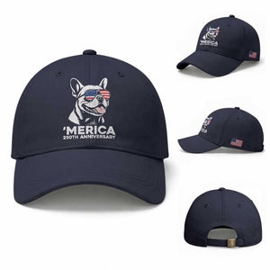 Merica French Bulldog Lover Baseball Cap 250th Anniversary Gift TS12 Baseball Cap Universal Fit Navy Print Your Wear