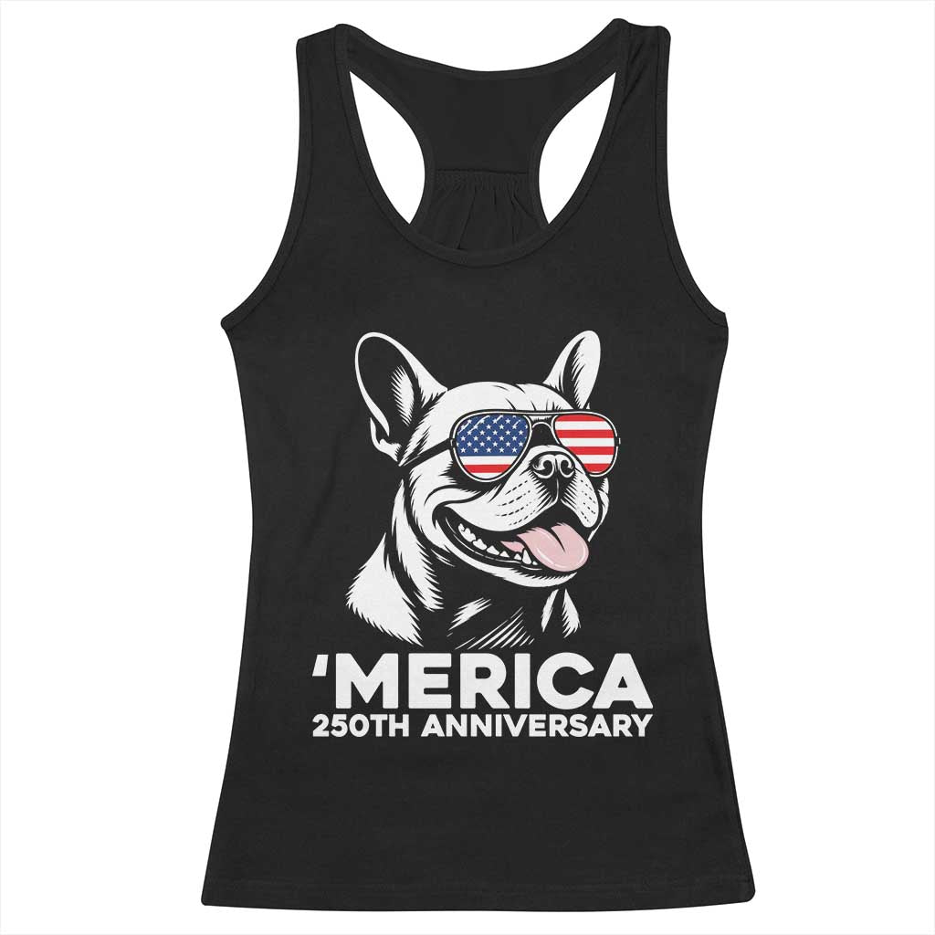 Merica French Bulldog Lover Racerback Tank Top 250th Anniversary Gift TS12 Black Print Your Wear