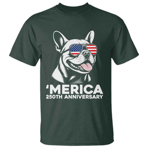 Merica French Bulldog Lover T Shirt 250th Anniversary Gift TS12 Dark Forest Green Print Your Wear