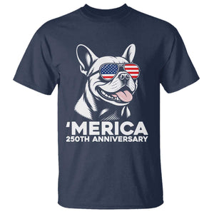Merica French Bulldog Lover T Shirt 250th Anniversary Gift TS12 Navy Print Your Wear