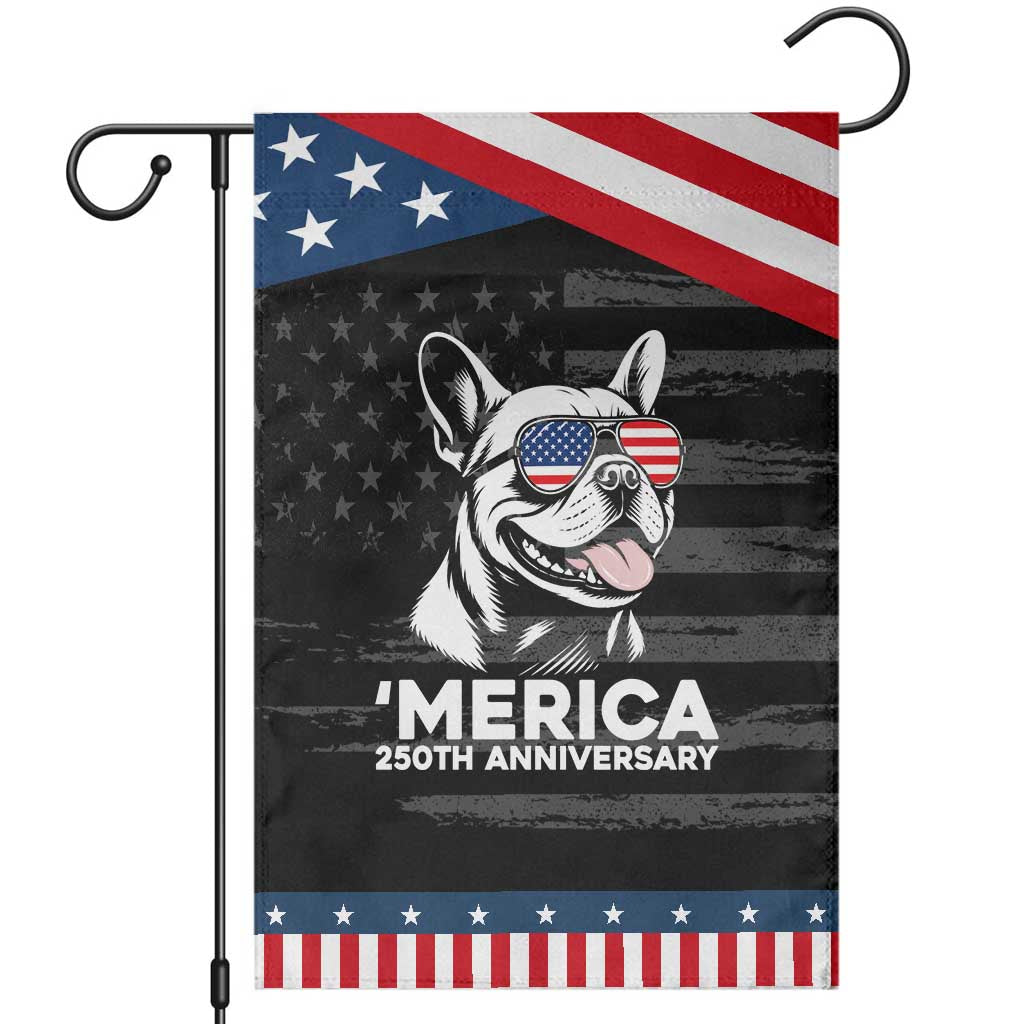 Merica French Bulldog Lover Patriotic Garden Flag 250th Anniversary Gift TS12 Distressed Black Blue Print Your Wear