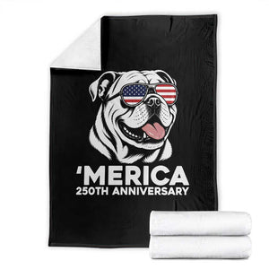 Merica English Bulldog Lover Throw Blanket 250th Anniversary Gift TS12 Black Print Your Wear