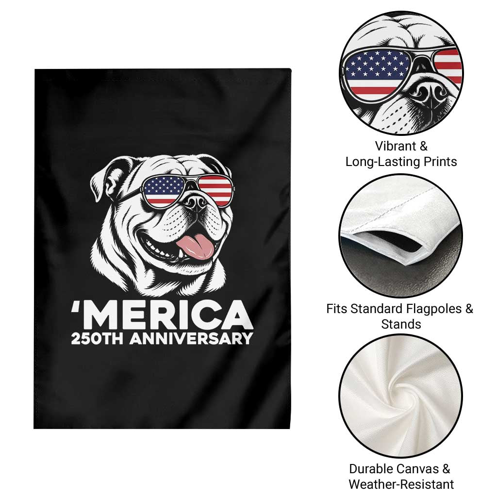 Merica English Bulldog Lover Garden Flag 250th Anniversary Gift TS12 Print Your Wear