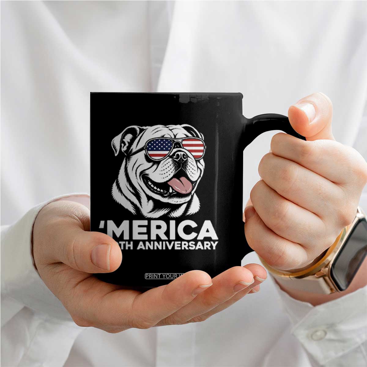 Merica English Bulldog Lover Coffee Mug 250th Anniversary Gift TS12 Print Your Wear