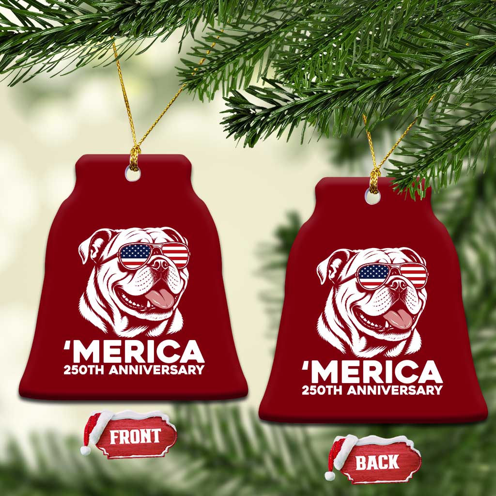Merica English Bulldog Lover Ceramic Ornament 250th Anniversary Gift TS12 Print Your Wear