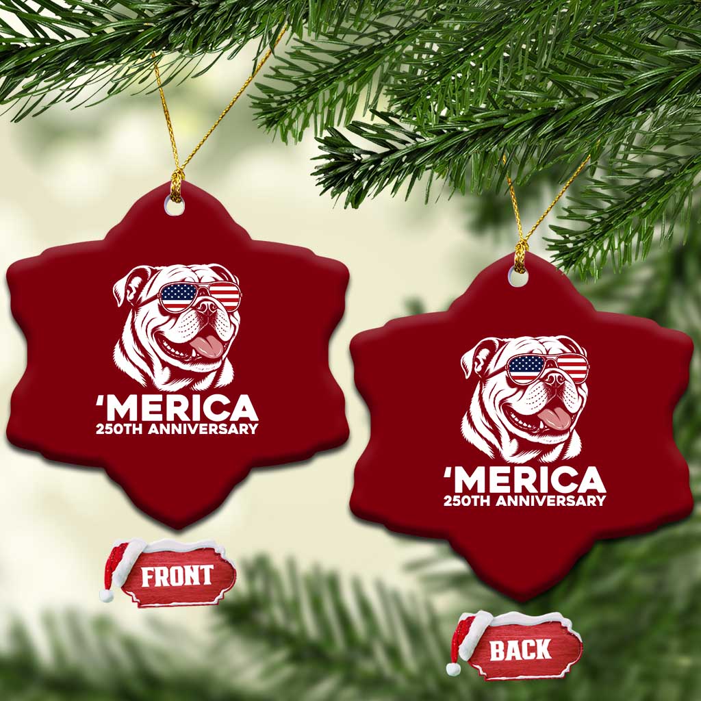 Merica English Bulldog Lover Ceramic Ornament 250th Anniversary Gift TS12 Print Your Wear