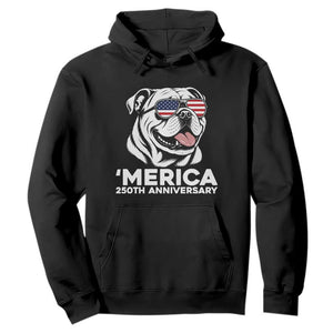Merica English Bulldog Lover Hoodie 250th Anniversary Gift TS12 Black Print Your Wear