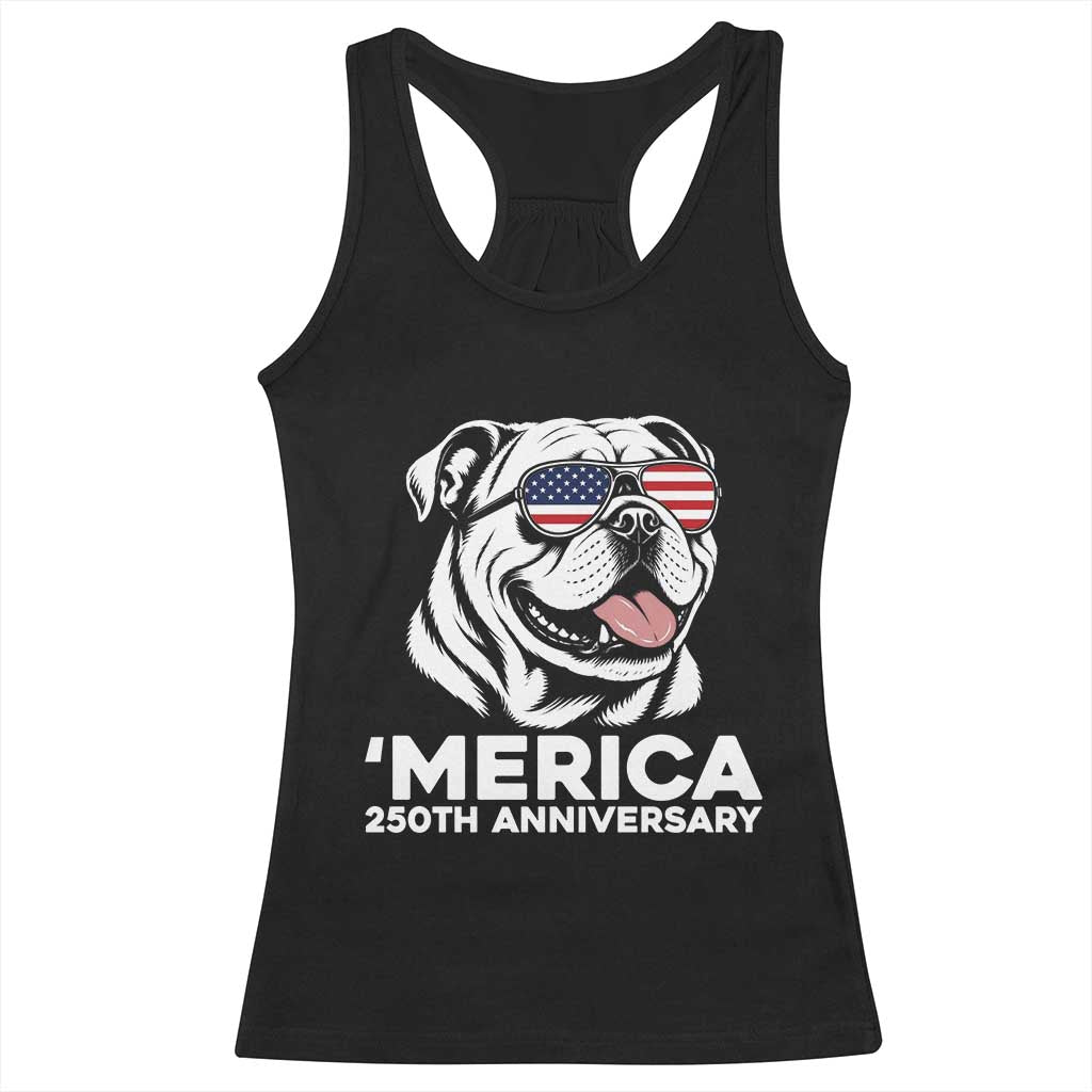 Merica English Bulldog Lover Racerback Tank Top 250th Anniversary Gift TS12 Black Print Your Wear