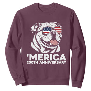 Merica English Bulldog Lover Sweatshirt 250th Anniversary Gift TS12 Maroon Print Your Wear