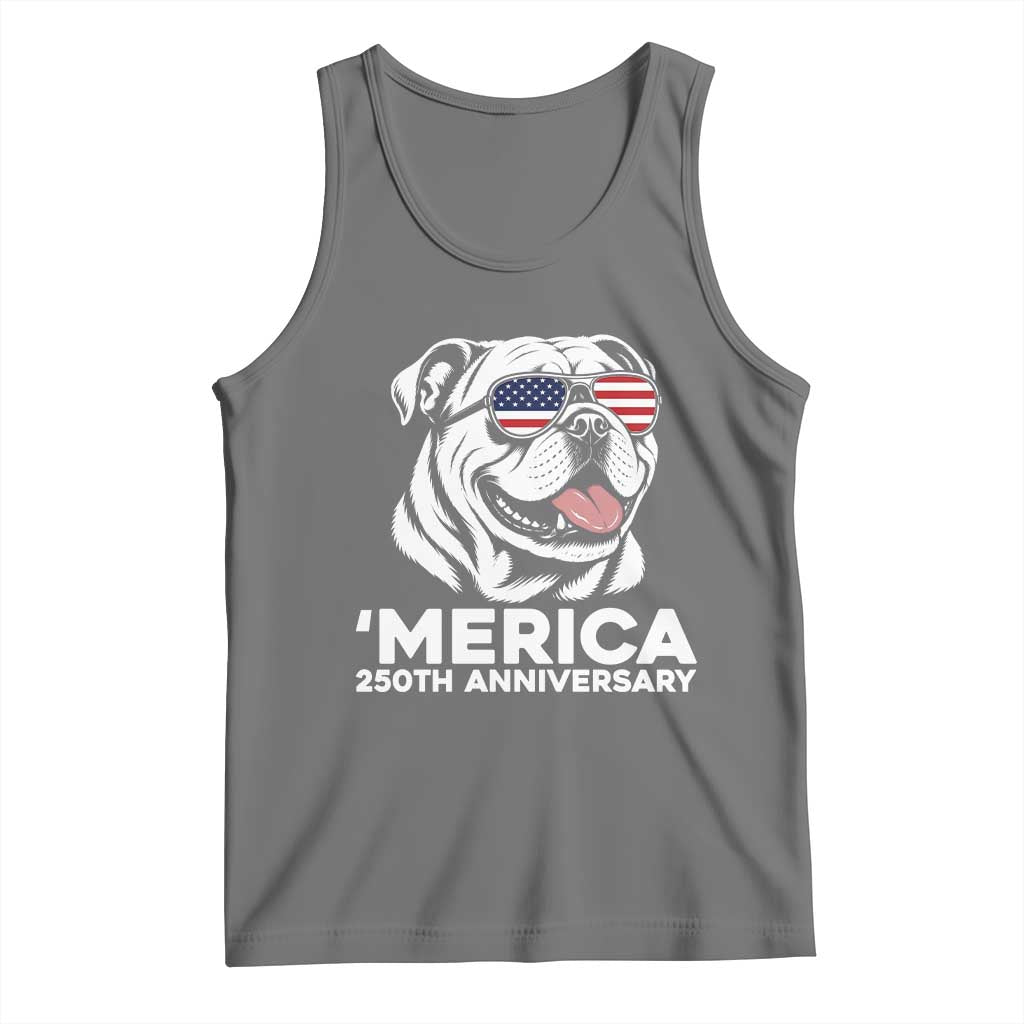 Merica English Bulldog Lover Tank Top 250th Anniversary Gift TS12 Black Heather Print Your Wear