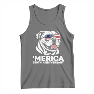 Merica English Bulldog Lover Tank Top 250th Anniversary Gift TS12 Black Heather Print Your Wear