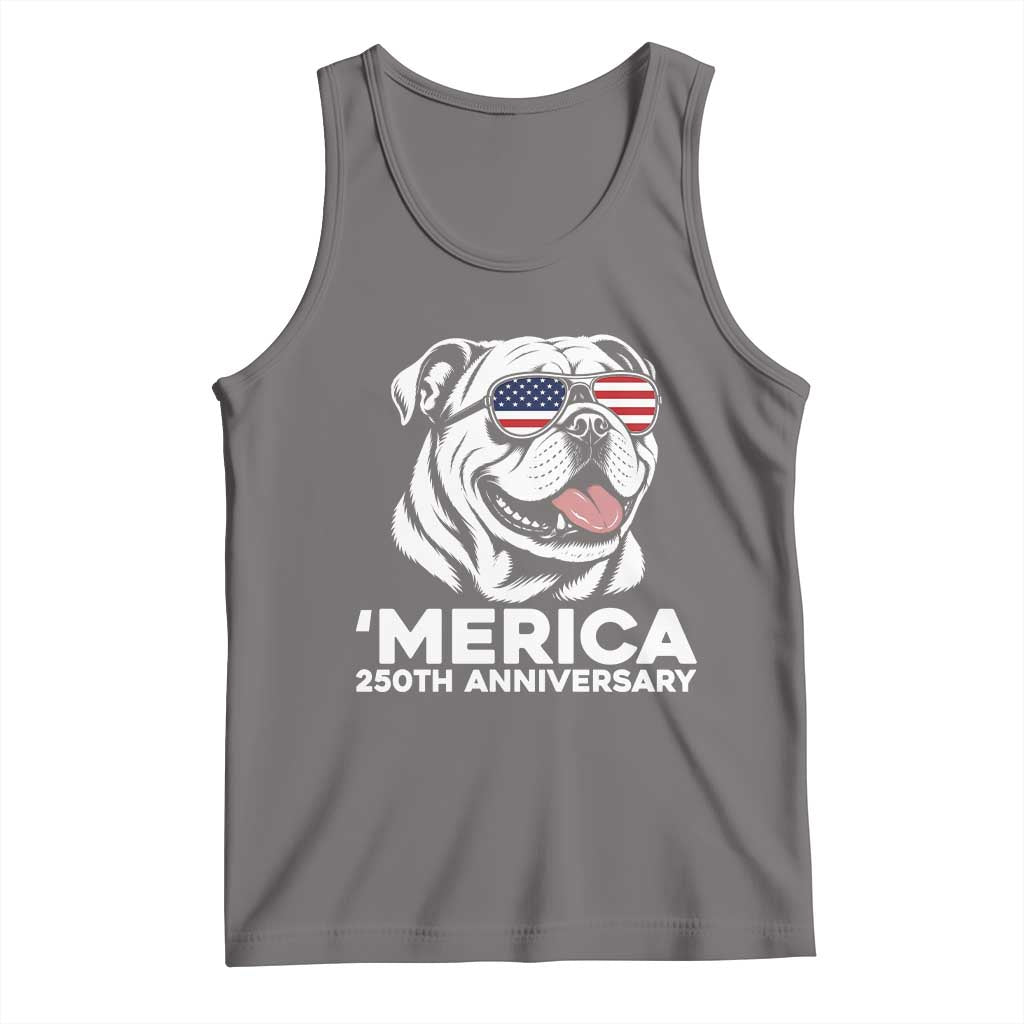 Merica English Bulldog Lover Tank Top 250th Anniversary Gift TS12 Deep Heather Print Your Wear