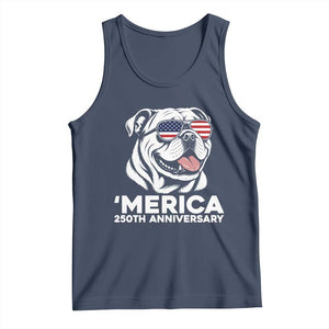 Merica English Bulldog Lover Tank Top 250th Anniversary Gift TS12 Navy Print Your Wear