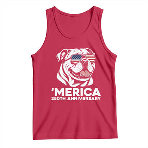 Merica English Bulldog Lover Tank Top 250th Anniversary Gift TS12 Red Print Your Wear
