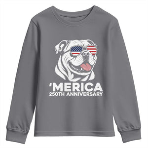 Merica English Bulldog Lover Youth Sweatshirt 250th Anniversary Gift TS12 Charcoal Print Your Wear