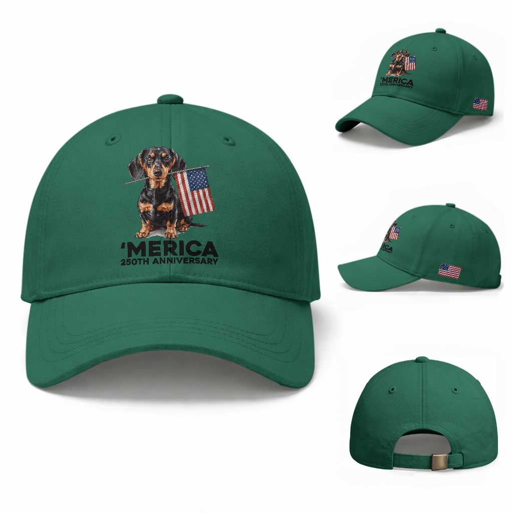 Merica Dachshund Lover Baseball Cap 250th Anniversary Gift TS12 Baseball Cap Universal Fit Irish Green Print Your Wear