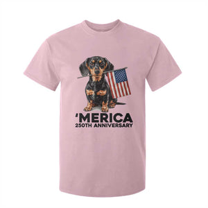 Merica Dachshund Lover T Shirt For Kid 250th Anniversary Gift TS12 Light Pink Print Your Wear