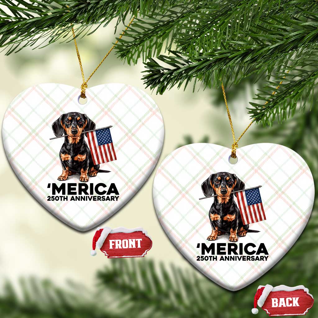 Merica Dachshund Lover Ceramic Ornament 250th Anniversary Gift TS12 Print Your Wear