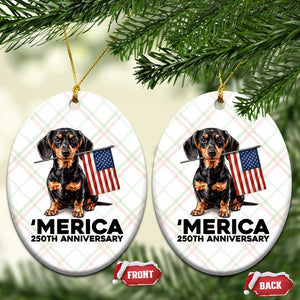 Merica Dachshund Lover Ceramic Ornament 250th Anniversary Gift TS12 Print Your Wear