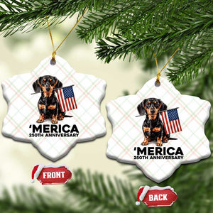 Merica Dachshund Lover Ceramic Ornament 250th Anniversary Gift TS12 Print Your Wear