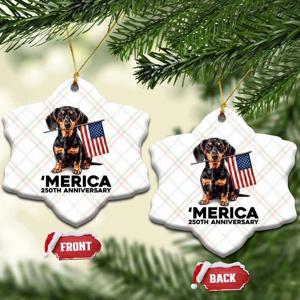 Merica Dachshund Lover Ceramic Ornament 250th Anniversary Gift TS12 Print Your Wear