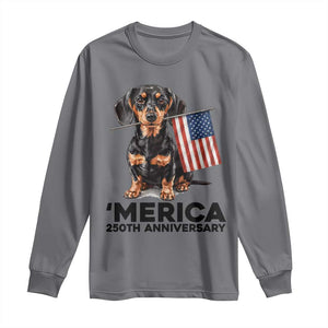 Merica Dachshund Lover Long Sleeve Shirt 250th Anniversary Gift TS12 Charcoal Print Your Wear