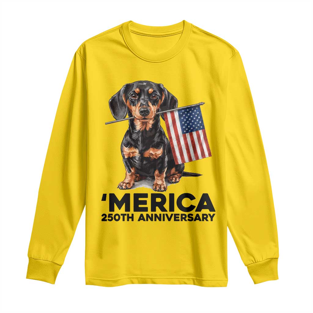 Merica Dachshund Lover Long Sleeve Shirt 250th Anniversary Gift TS12 Daisy Print Your Wear