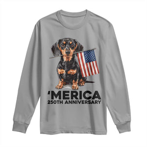 Merica Dachshund Lover Long Sleeve Shirt 250th Anniversary Gift TS12 Sport Gray Print Your Wear