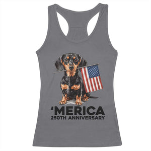 Merica Dachshund Lover Racerback Tank Top 250th Anniversary Gift TS12 Charcoal Print Your Wear