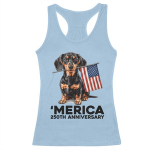 Merica Dachshund Lover Racerback Tank Top 250th Anniversary Gift TS12 Light Blue Print Your Wear