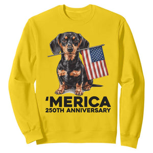 Merica Dachshund Lover Sweatshirt 250th Anniversary Gift TS12 Daisy Print Your Wear