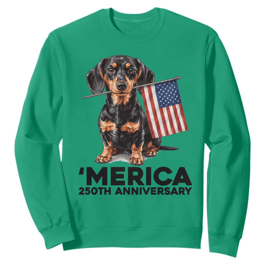 Merica Dachshund Lover Sweatshirt 250th Anniversary Gift TS12 Irish Green Print Your Wear