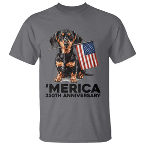 Merica Dachshund Lover T Shirt 250th Anniversary Gift TS12 Charcoal Print Your Wear