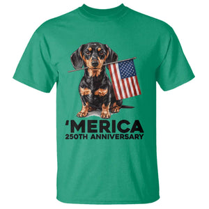Merica Dachshund Lover T Shirt 250th Anniversary Gift TS12 Irish Green Print Your Wear