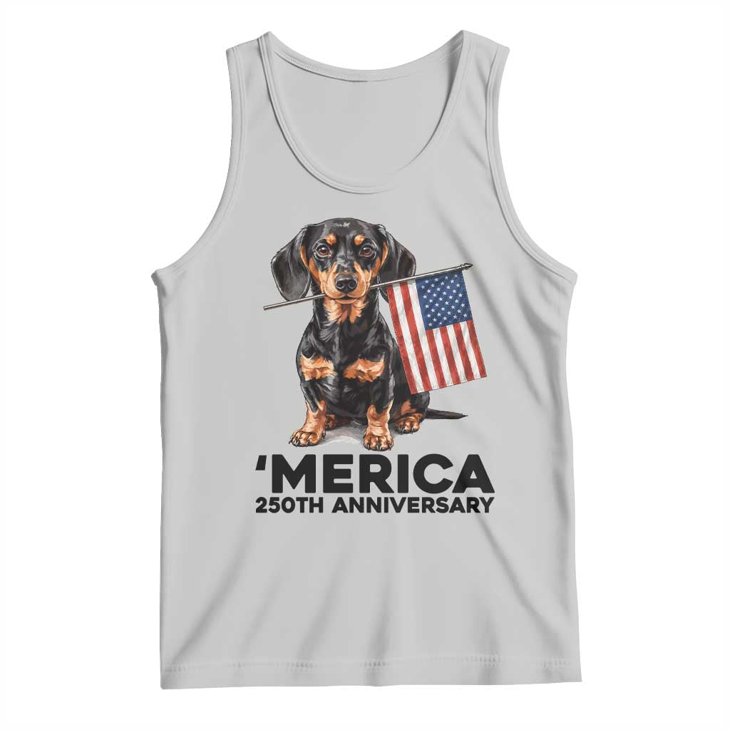 Merica Dachshund Lover Tank Top 250th Anniversary Gift TS12 Ash Print Your Wear