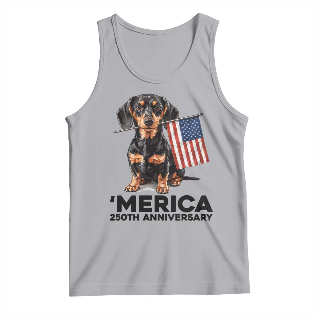 Merica Dachshund Lover Tank Top 250th Anniversary Gift TS12 Athletic Heather Print Your Wear