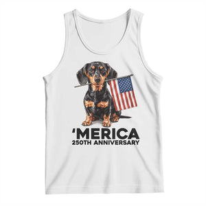 Merica Dachshund Lover Tank Top 250th Anniversary Gift TS12 White Print Your Wear