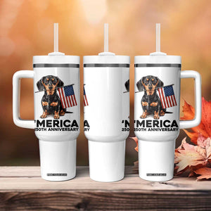 Merica Dachshund Lover Tumbler With Handle 250th Anniversary Gift TS12 Print Your Wear