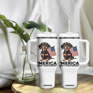 Merica Dachshund Lover Tumbler With Handle 250th Anniversary Gift TS12 Print Your Wear