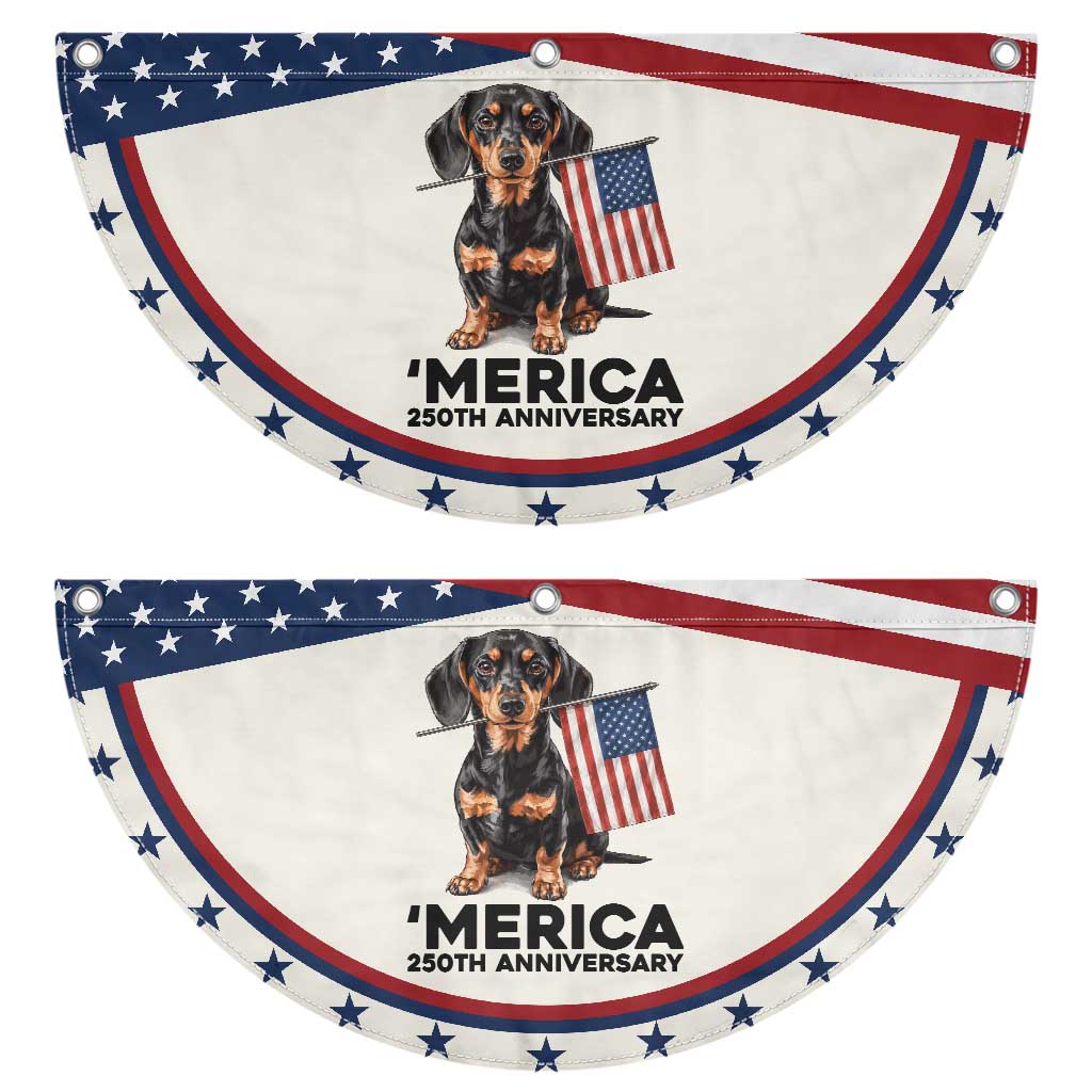 Merica Dachshund Lover Patriotic Fan Flag 250th Anniversary Gift TS12 2pcs pack Classic Beige Print Your Wear