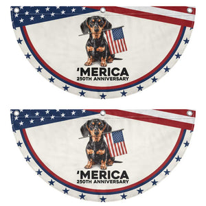 Merica Dachshund Lover Patriotic Fan Flag 250th Anniversary Gift TS12 2pcs pack Classic Beige Print Your Wear