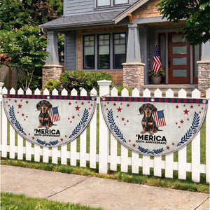 Merica Dachshund Lover Patriotic Fan Flag 250th Anniversary Gift TS12 2pcs pack Laurel Beige Print Your Wear
