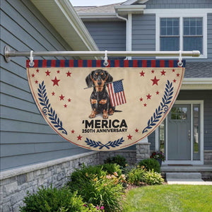 Merica Dachshund Lover Patriotic Fan Flag 250th Anniversary Gift TS12 2pcs pack Laurel Tan Print Your Wear