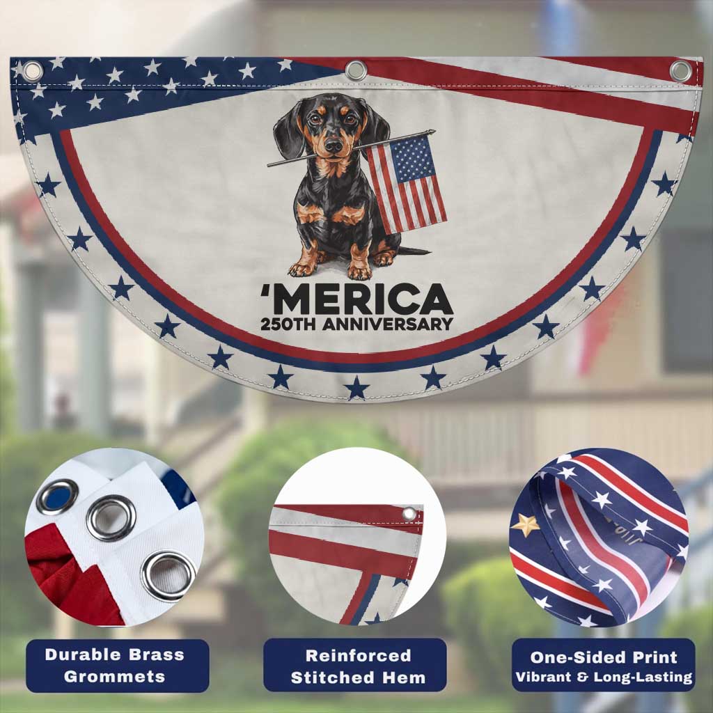 Merica Dachshund Lover Patriotic Fan Flag 250th Anniversary Gift TS12 Print Your Wear