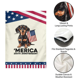 Merica Dachshund Lover Patriotic Garden Flag 250th Anniversary Gift TS12 Print Your Wear