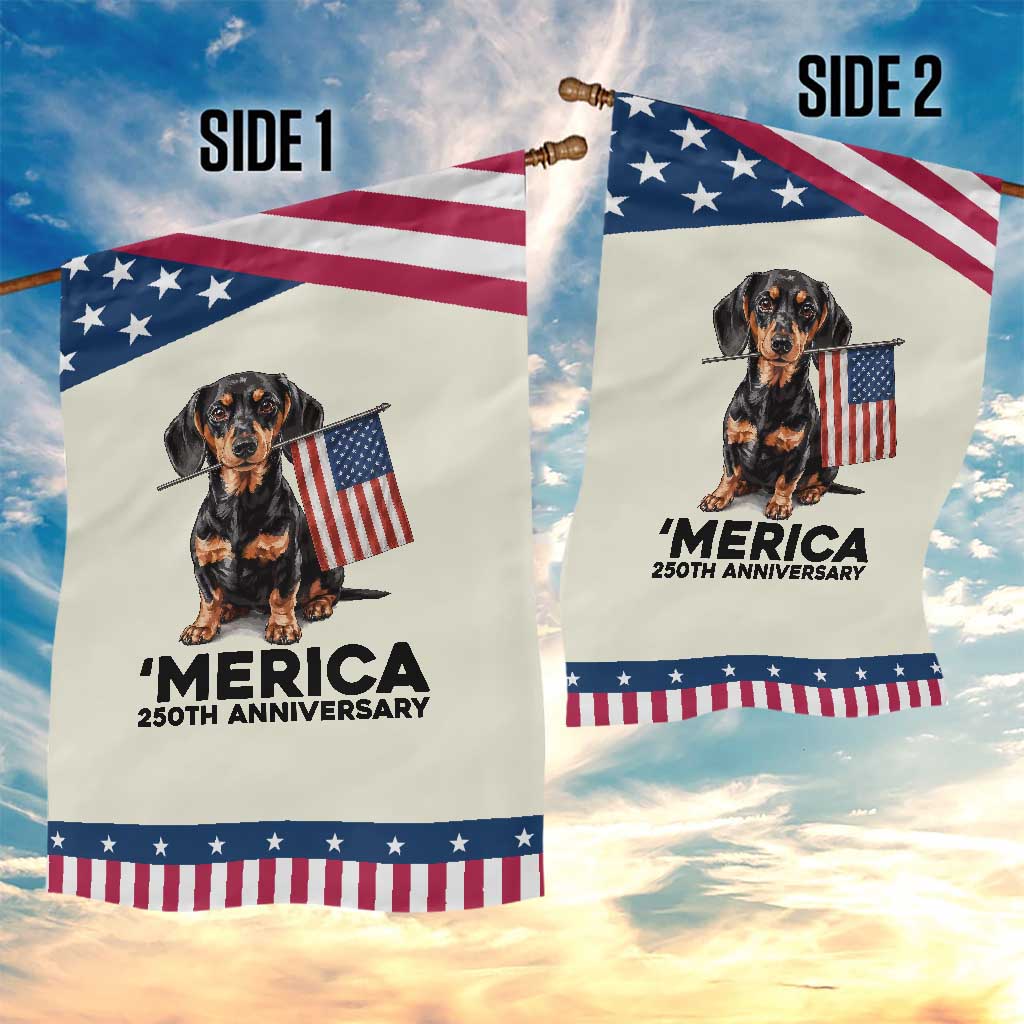 Merica Dachshund Lover Patriotic Garden Flag 250th Anniversary Gift TS12 Print Your Wear