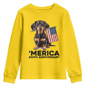 Merica Dachshund Lover Youth Sweatshirt 250th Anniversary Gift TS12 Daisy Print Your Wear