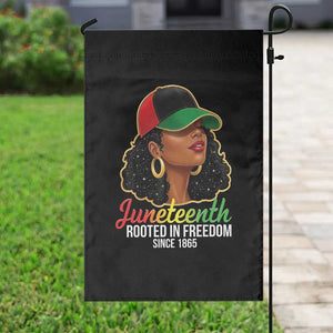 Black Woman Juneteenth Graphic Garden Flag Rooted In Freedom Since 1865 TS12 Print Your Wear