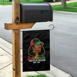 Black Woman Juneteenth Graphic Garden Flag Rooted In Freedom Since 1865 TS12 Print Your Wear
