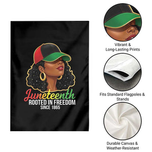 Black Woman Juneteenth Graphic Garden Flag Rooted In Freedom Since 1865 TS12 Print Your Wear